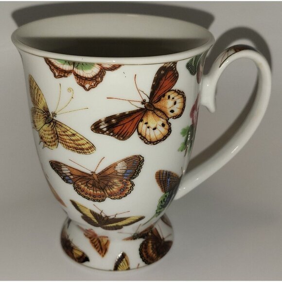Butterfly Fine Porcelain China Mug Tea Cup - Very Rare Beautiful Butterflies! - Picture 9 of 12